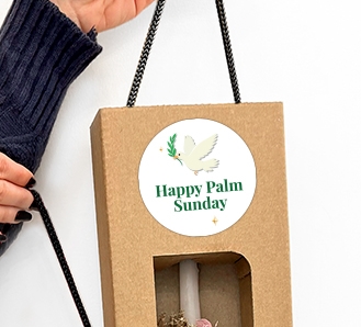 Round Stickers 2 - Happy Palm Sunday